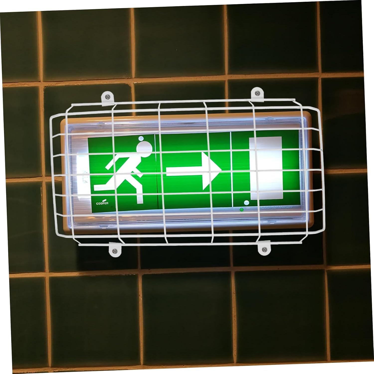 Metal Exit Sign Cover Protective Wire Guard for Emergency Lights Durable Wall Mount Protector Ideal for Schools Cinemas and Public Spaces Easy Installation