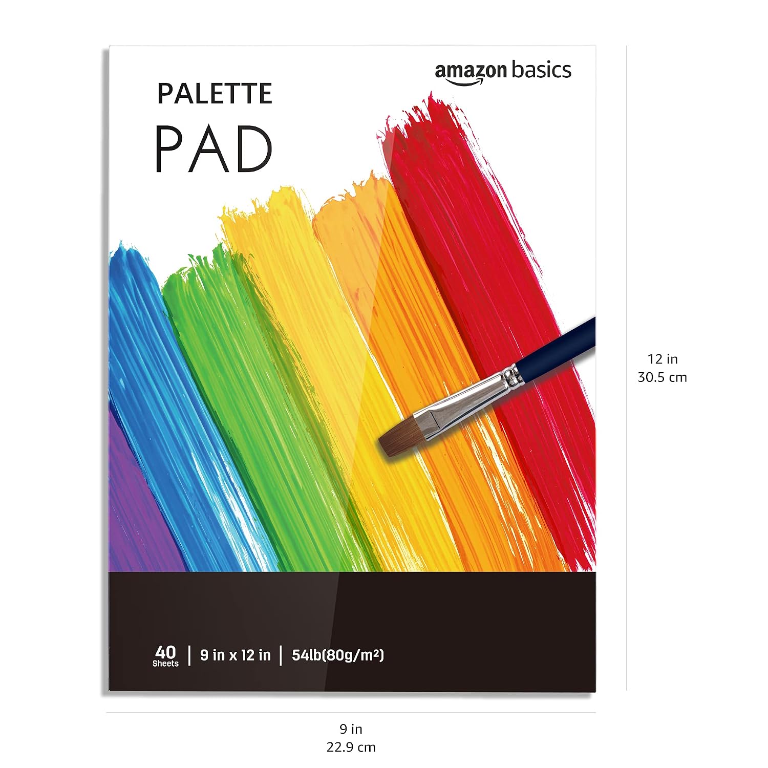 Amazon Basics Palette Pad, 9"x12" Tape Bound, 40 Sheets, 3 Pack