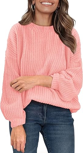 PRETTYGARDEN Fall Sweaters for Women 2025 Fashion Long Sleeve Casual Ribbed Knit Winter Clothes Pullover Jumper Tops