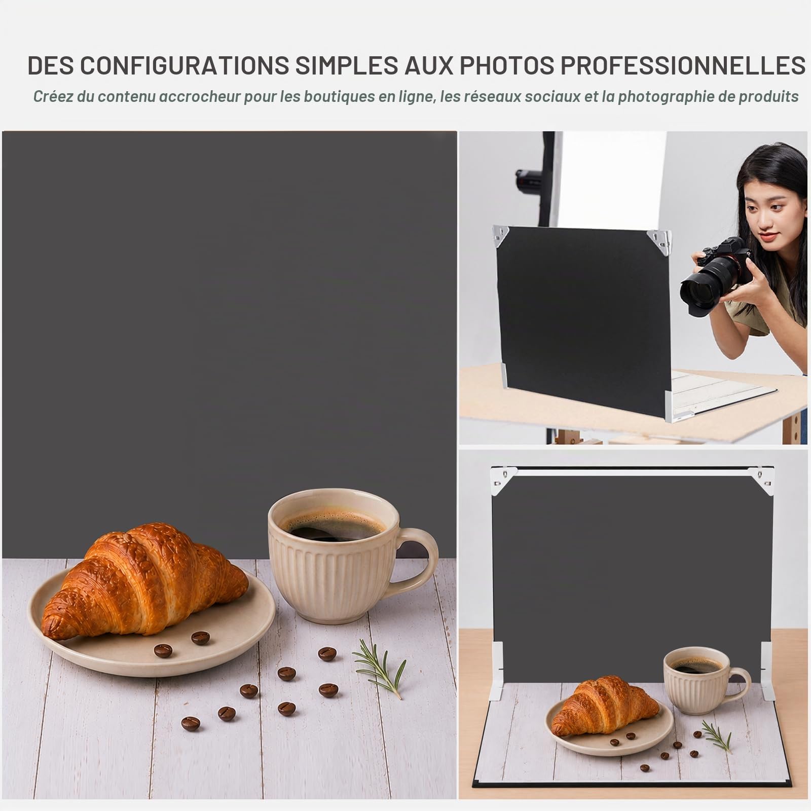 Toile de fond 12 pièces/24 couleurs Ensemble de fond de table en papier pour photos de petits produits photographiques – Mini kit studio photo pour vendeur en ligne