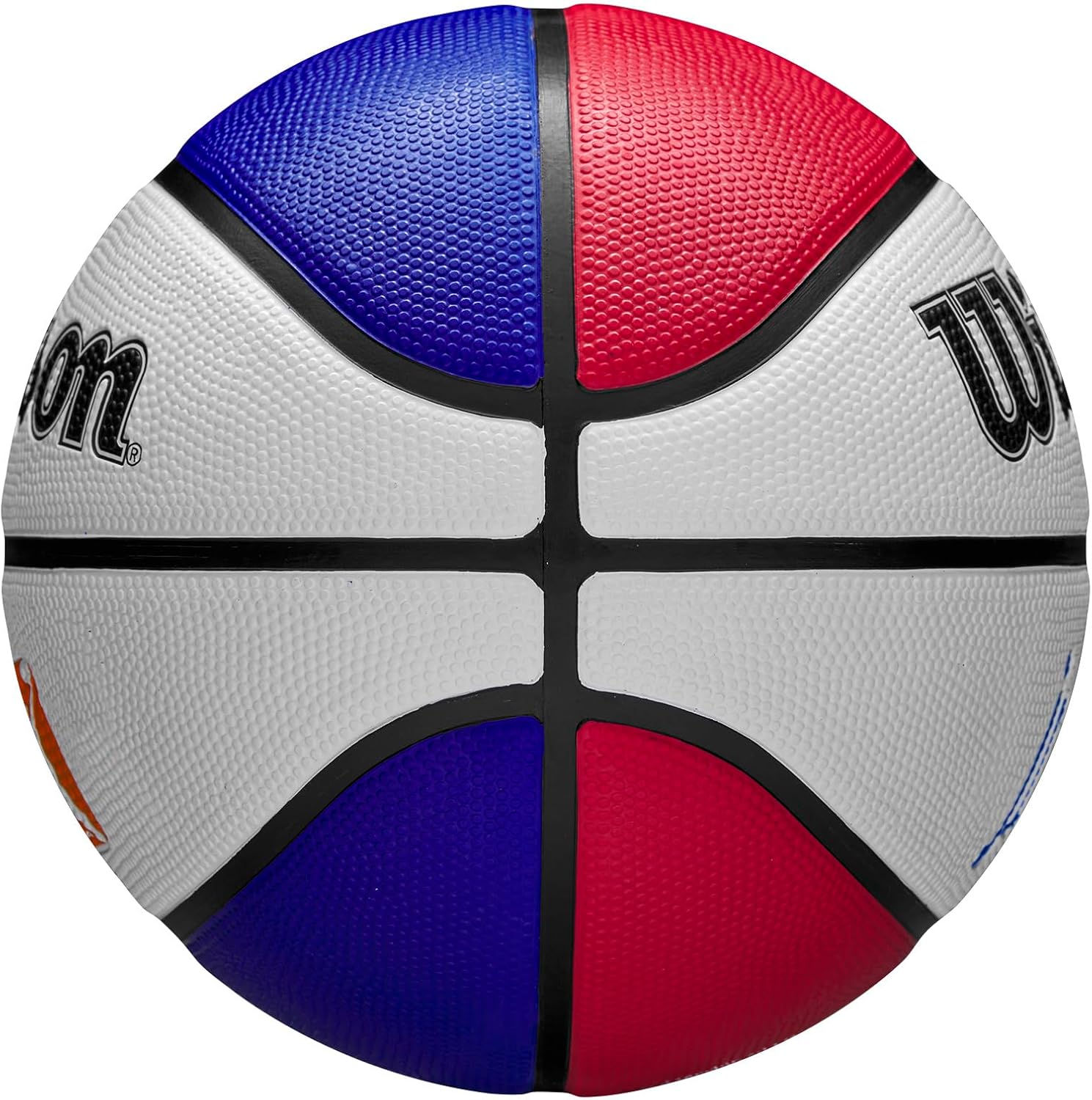 Wilson Basketball, Jr. NBA DRV Plus, Outdoor and indoor, Blue/Red/White, Size 5