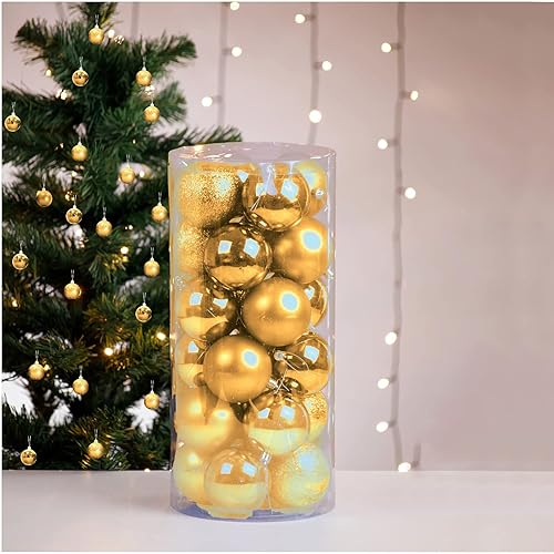 Miniatura 3 de Decoraciones para árbol de Navidad, bolas de adornos de 24 barriles de plástico PE para colgar del árbol de Navidad, adorno de invierno de 2023