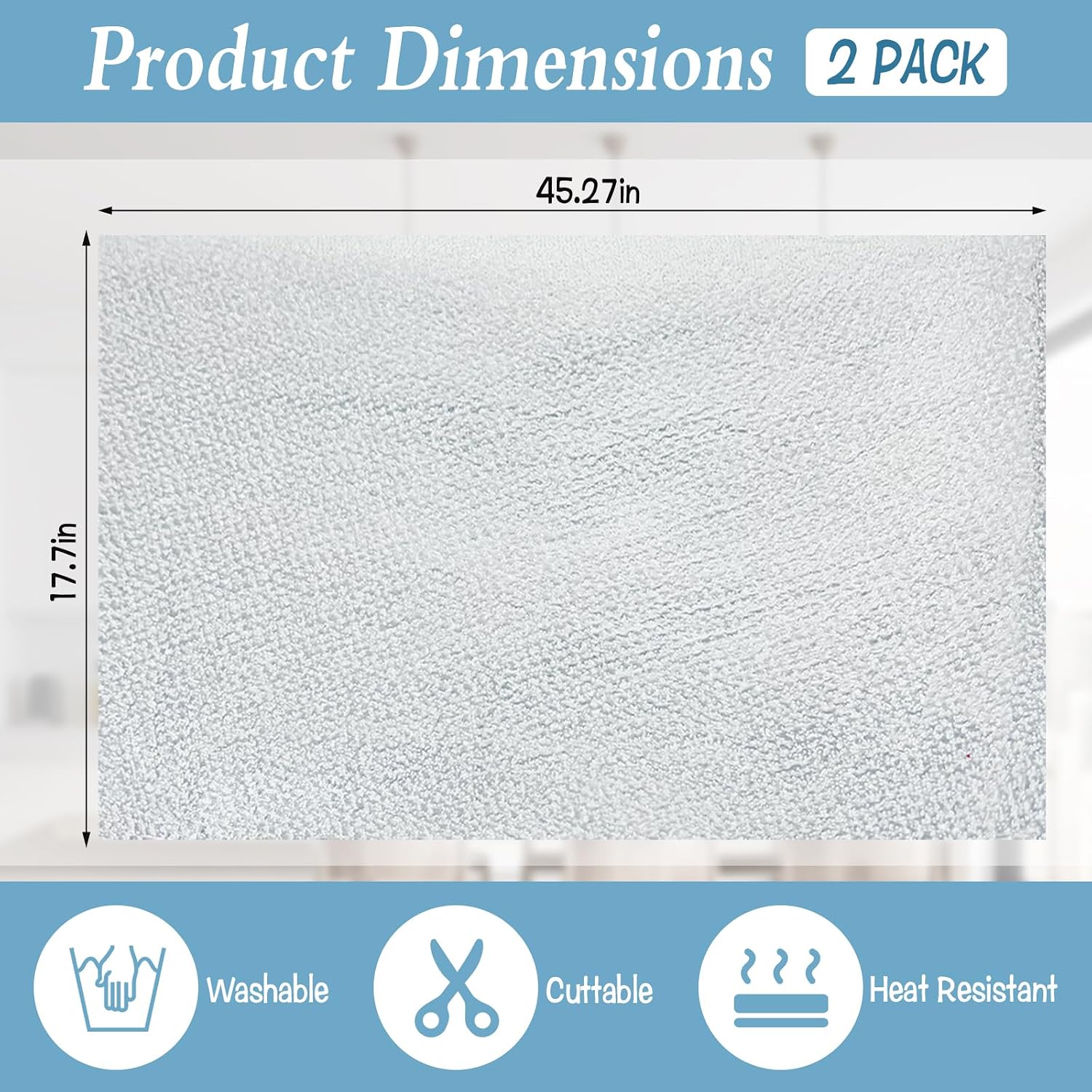 HFYZZ 2 Pack Heat Resistant Batting for Potholders - 17.7 x 45 Inch Soft Heat Reflective Fabric Insulating Thermal Lining Batting for Quilting Sewing Crafts Pot Holder