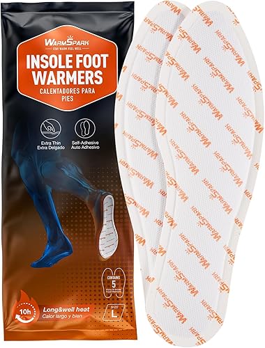 WarmSpark Calentador de pies Calentadores de pies de plantilla 5 o 30 pares 10 horas pies cálidos