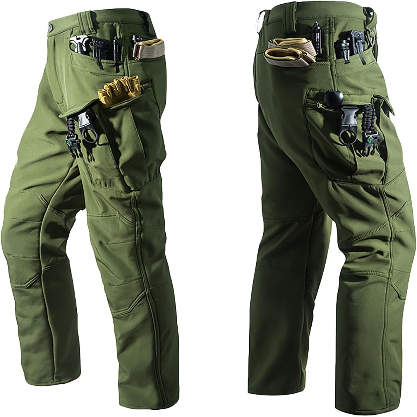 Cambkatl Cargo Tracksuits for Men Waterproof Zipper Hooded Jacket Outdoor Hiking Pants Tactical Suit 2 Piece Camp Outfits