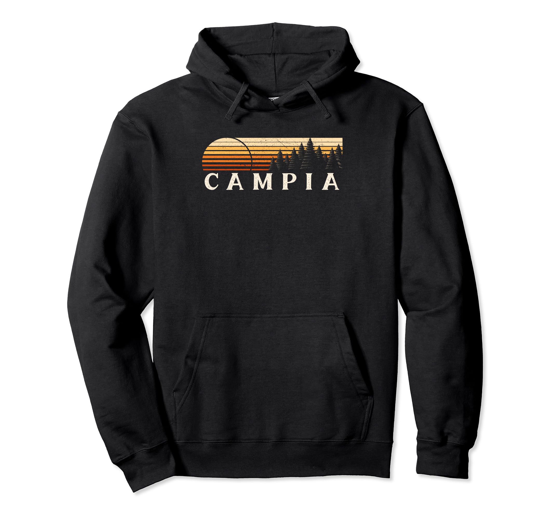 Campia, WI Vintage Evergreen Sunset Eighties Retro Pullover Hoodie