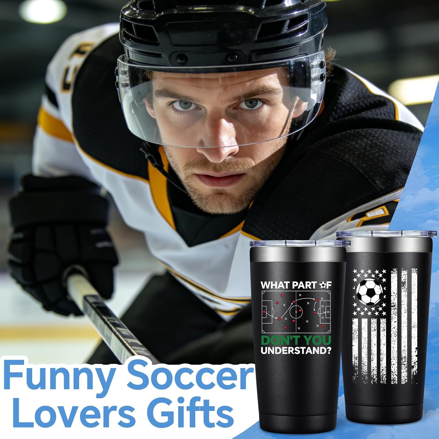SpenMeta Soccer Gifts for Men, Coach - Christmas 20 Oz Soccer Player, Lover, Girls, Fans, Dad Gifts Tumbler Cup image 2
