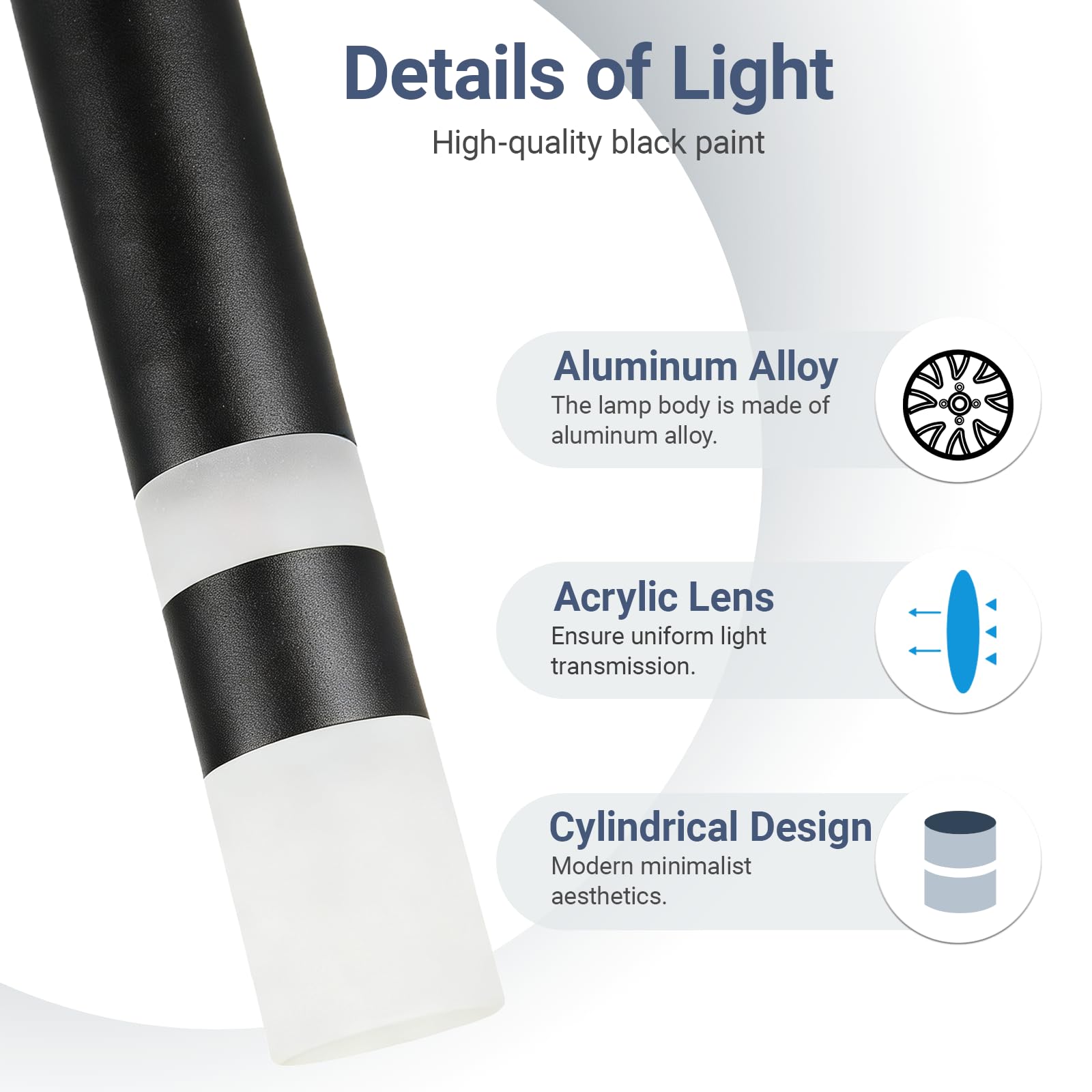 Lampada a Sospensione Minimalista Nera per Isola Cucina, 2 Luci Moderna Lampada a LED a Luce Naturale, Lampadario Adatto per Sala da Pranzo, Bar, Comodino e Vano Scale
