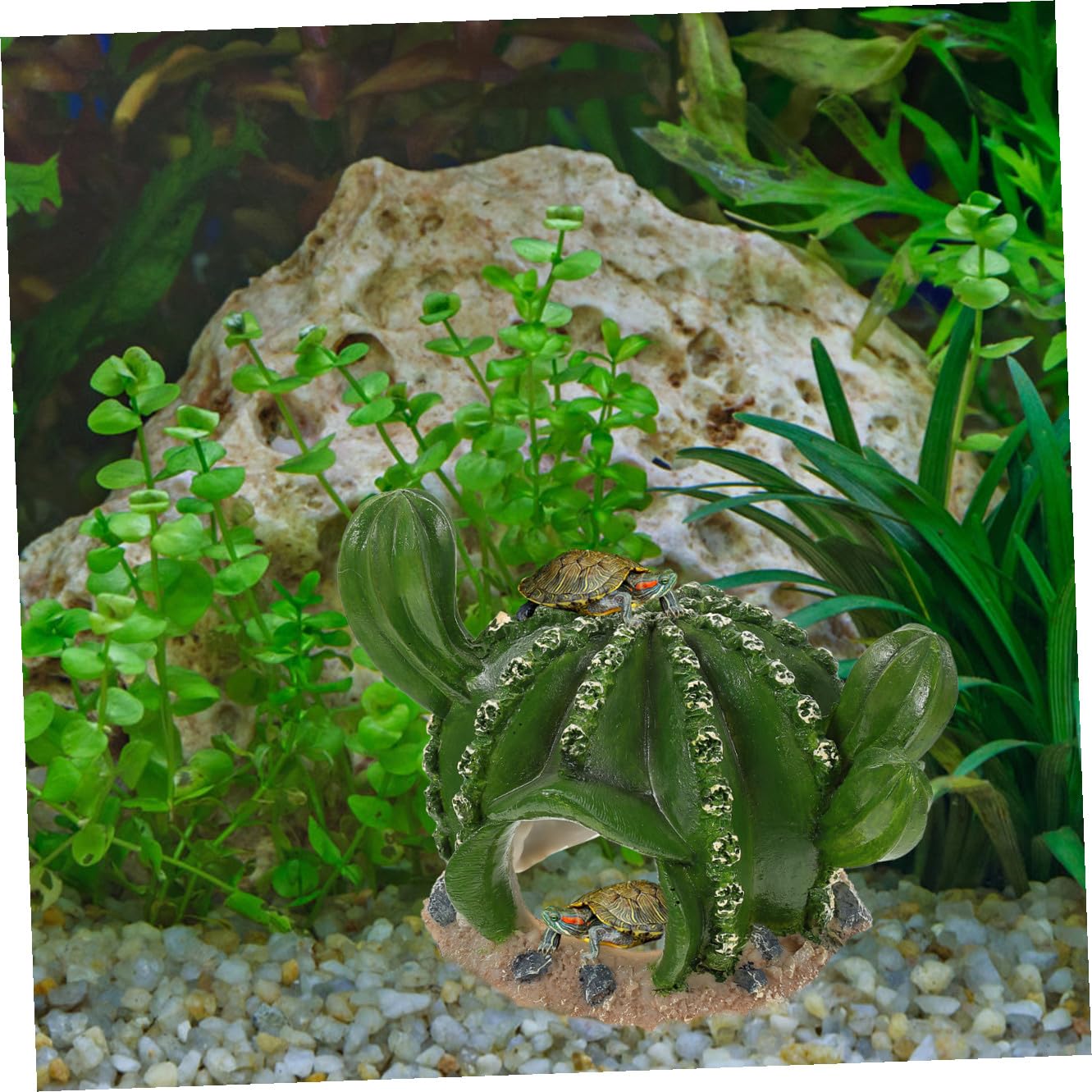 Happyyami 3piezas Refugio para Reptiles Forma De Cactus De Decoración De Terrario Reptiles y para Tortugas y