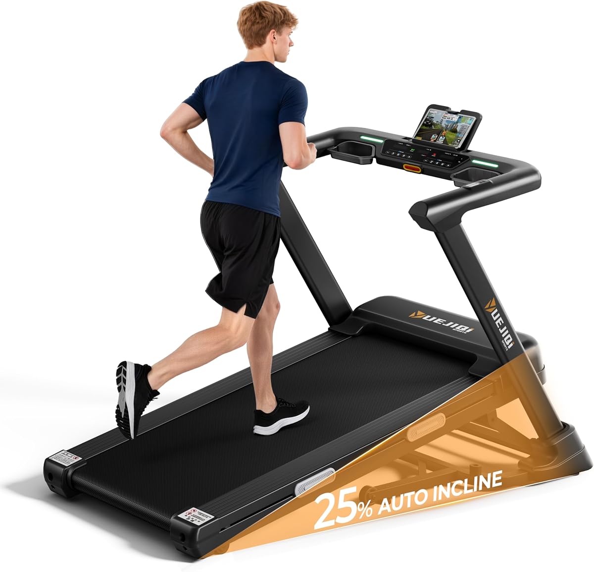 YUEJIQI Treadmill with Incline for Home Office | 300LBS Capacity Folding Treadmill for Running Jogging Walking