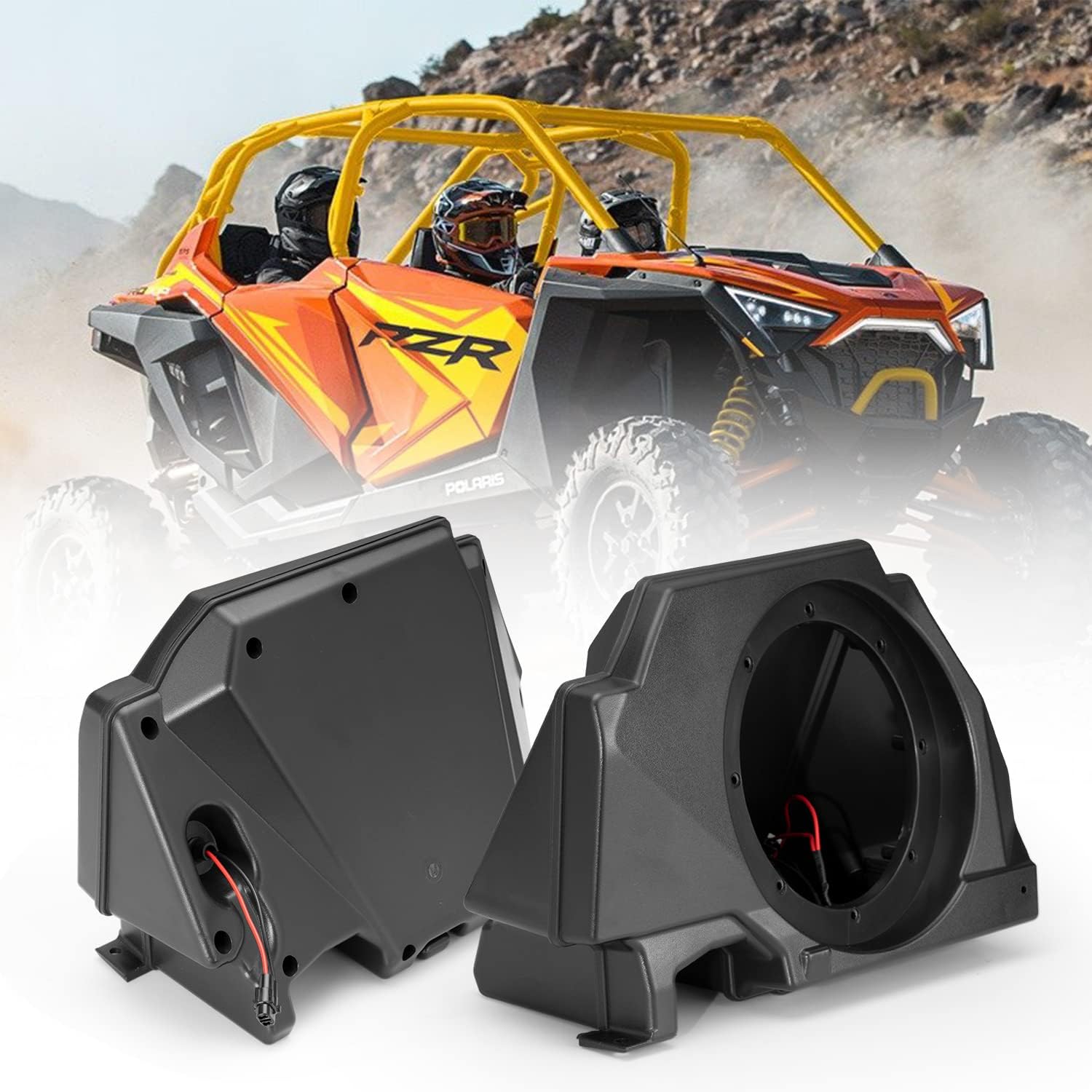 HAKA TOUGH Polaris RZR PRO XP Speaker Pod Enclosures, 6.5" Rear Speaker Mount Cage Panels with Metal Mount Brackets for 2020-2024 Polaris RZR PRO XP XP4 Accessories, 2PCS