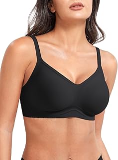 YEOREO Women Push Up No Underwire Bra Full Coverage V Neck Basic Bralette Seamless Everyday Bra