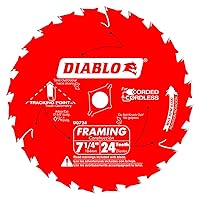 Vista 8 de Diablo Hoja de sierra para aplicaciones de construcción general - Diámetro de 5-3/8", 24 dientes ATB, eje de 10mm, corte de.049", ángulo de gancho