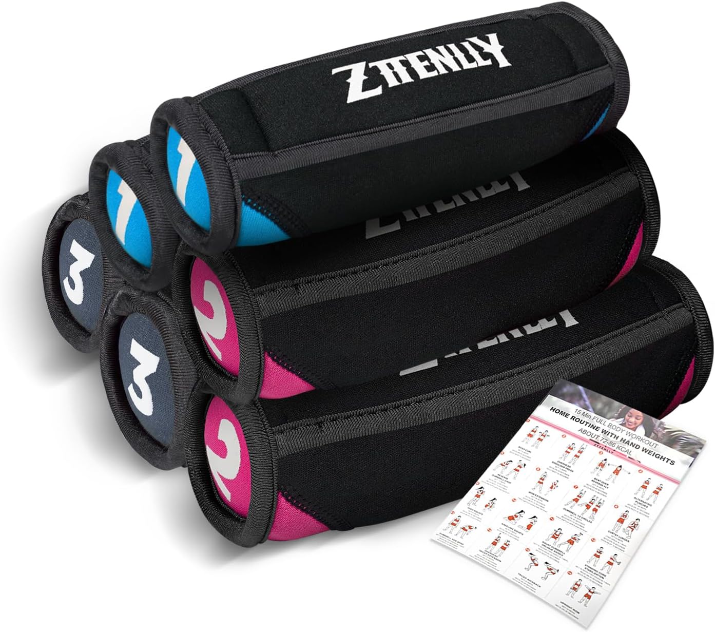 Hand Weights Sets for Walking - Comfort Fit - 1lb, 2lbs, and 3lbs Soft Walking Weights sets for Women & Men in Physical Therapy, Jogging, Running, and Aerobics