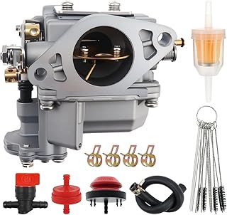 66M14301 Boat Carburetor Fit for Yamaha 4 Stroke 15HP Outboard Engines, Replace 66M-14301-12 66M-14301-11 18-34600 with Oil Circuit Switch