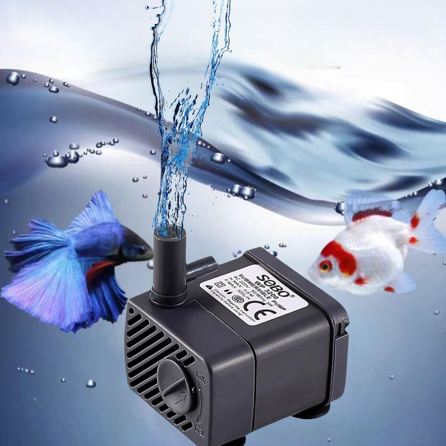 SOBO (WP-3200 | 5W | 300L/H) Aquarium Energy Saving Submersible Water Pump with Adjustable Flow Control for Aquarium Fish Tank, Waterfall & Indoor Decoration By Petzlifeworld (B0DDXC8CWR) Amazon Price History, Amazon Price Tracker