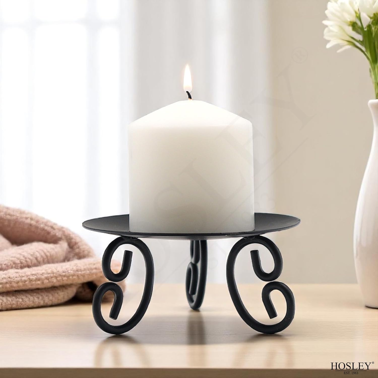 Hosley 3" D x 3" H Pillar Candles Set of 16 - Unscented Taper Candles and Candle Sticks for Weddings, Birthdays, Emergencies, Spa, Aromatherapy, Parties, Reiki, Candle Gardens