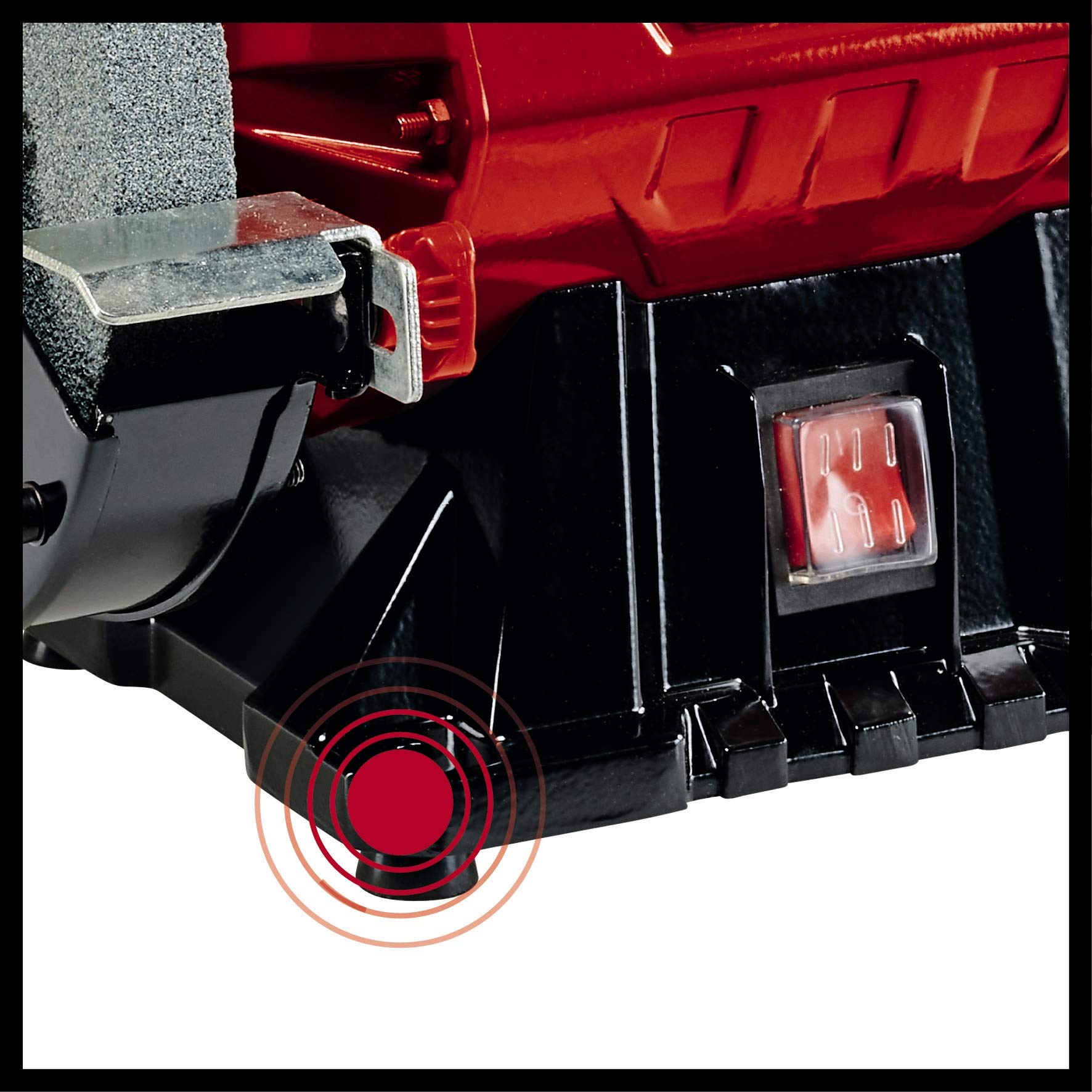 Einhell Ponceuse stationnaire TC-US 350 (350 W, capot de protection, pare-étincelles) Livré avec disque de ponçage à gros grains + bande de ponçage