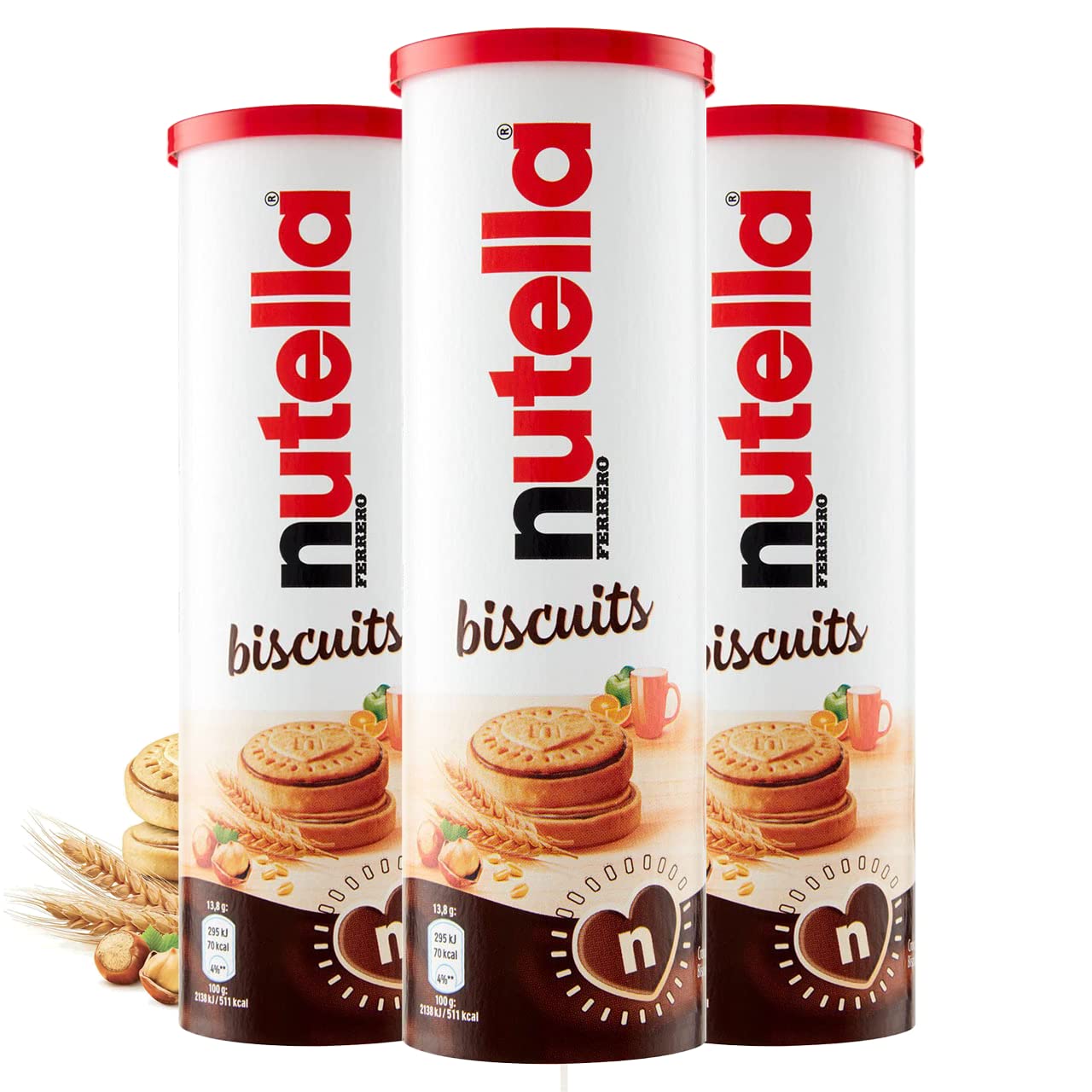 Kozy Home Nutella Biscuits - Delicious Nutella Cookies With Hazelnut Spread Filling In A Crush-Free Tube, Nutella Snacks 12 Biscuits,166g 3 pack (In KH Packaging), 17.5664 Ounce