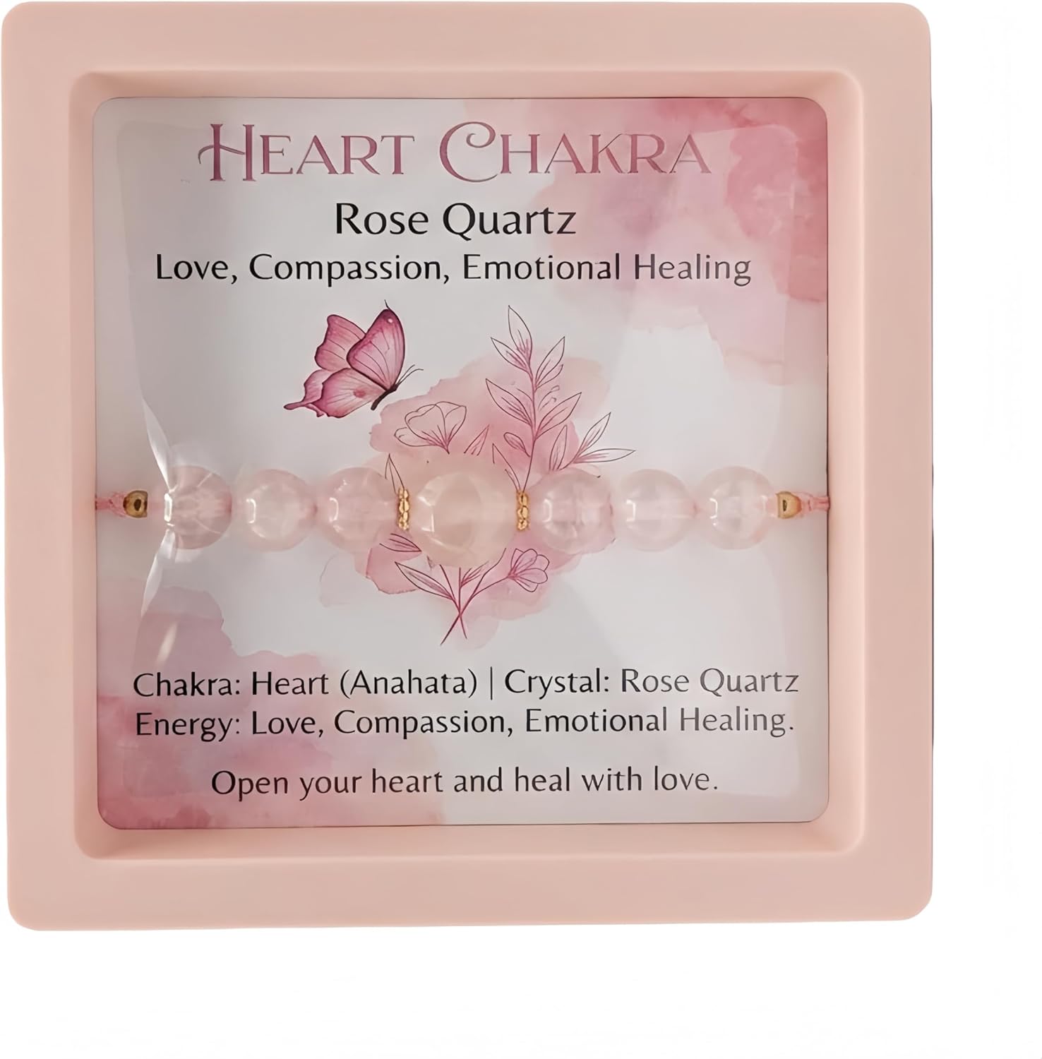 Heart Chakra Rose Quartz Healing Crystal Bracelet for Love & Compassion, Natural Pink Quartz Smart Bracelet with NFC Technology, Emotional Healing & Meditation Gift for Women, 8mm & 10mm Beads