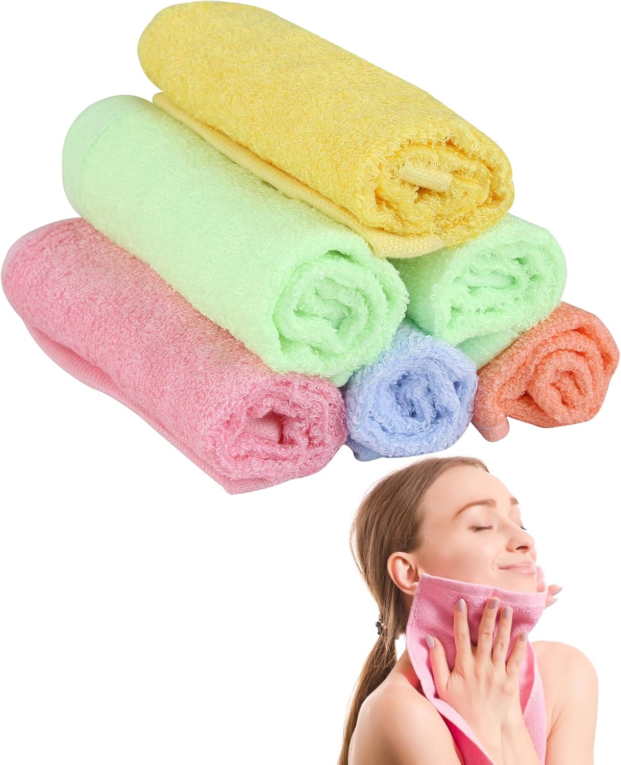 Flannel Face Cloth Baby Wash Cloth 6 Pack Flannel Cotton Wash Towels