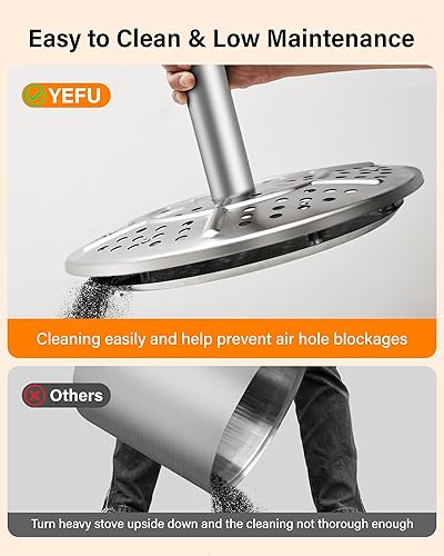 Miniatura 53 de YEFU Fogata de mesa de 9.7 x 7.1 pulgadas, estufa de campamento de bajo humo para exteriores y patio, alimentada por pellets o madera, fogata de Azul