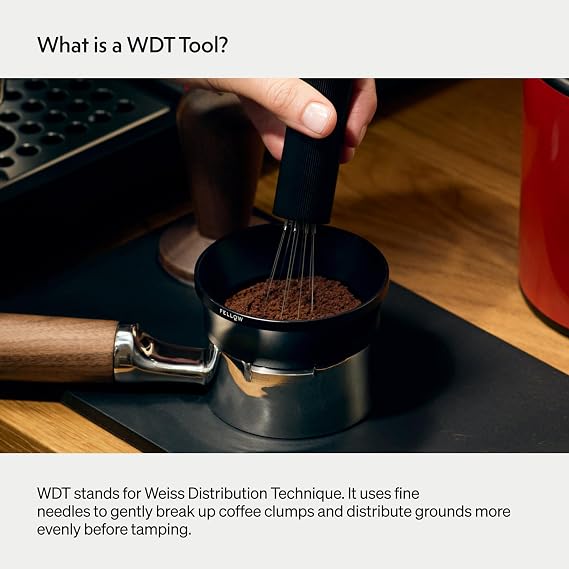 Fellow WDT Espresso Distribution Tool, 5 Needle with Stand, Matte Black