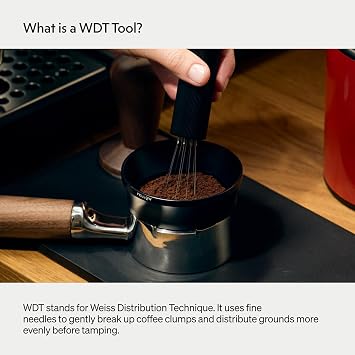 Fellow WDT Espresso Distribution Tool, 5 Needle with Stand, Matte Black
