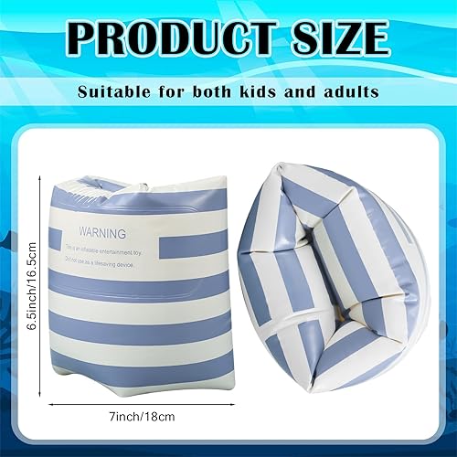 Miniatura 3 de Flotadores de brazo inflables de PVC, bandas de brazo a rayas, flotadores de piscina, flotadores de brazo de natación, anillos flotantes para