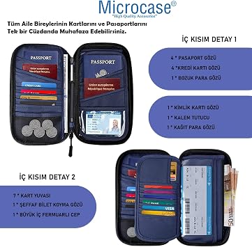 Microcase Unisex Waterproof Multi-Purpose Travel Passport Multi-Eyed Organizer Bag AL4863