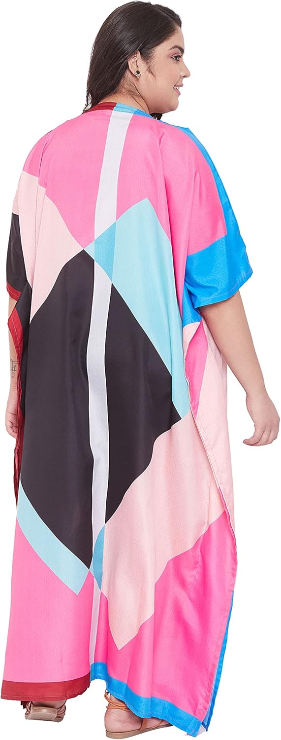Oussum Long Plus Size Caftan Maxi Dress for Women, Beach Cover Up Kimono Sleeve Summer Dresses for Women 1X–3X - Image 6
