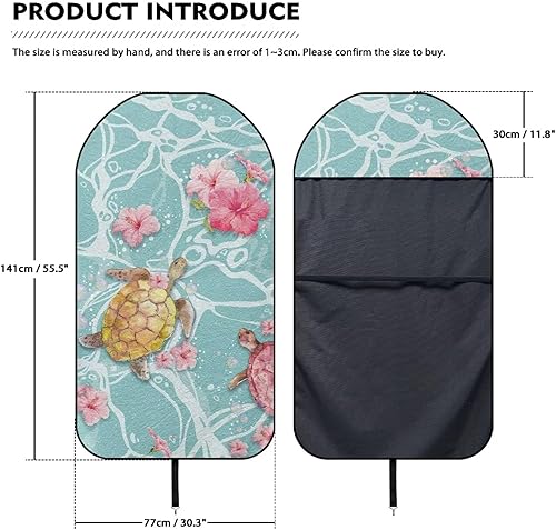 Miniatura 7 de Protector de asiento de coche con estampado de flores de tortuga marina para asiento delantero, funda impermeable para asiento de automóvil para