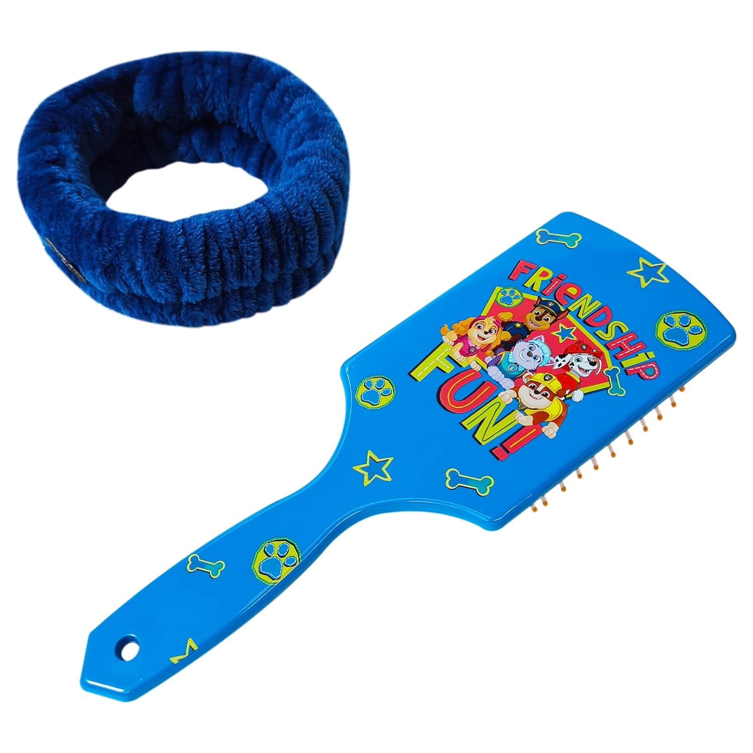 LUV HER Kids Hair Brush & Spa Headband Set for Girls - Features Paw Patrol - Fun Grooming Kit for Detangling, Styling & Skincare - Soft & Stretchy One Size, Ages 3+