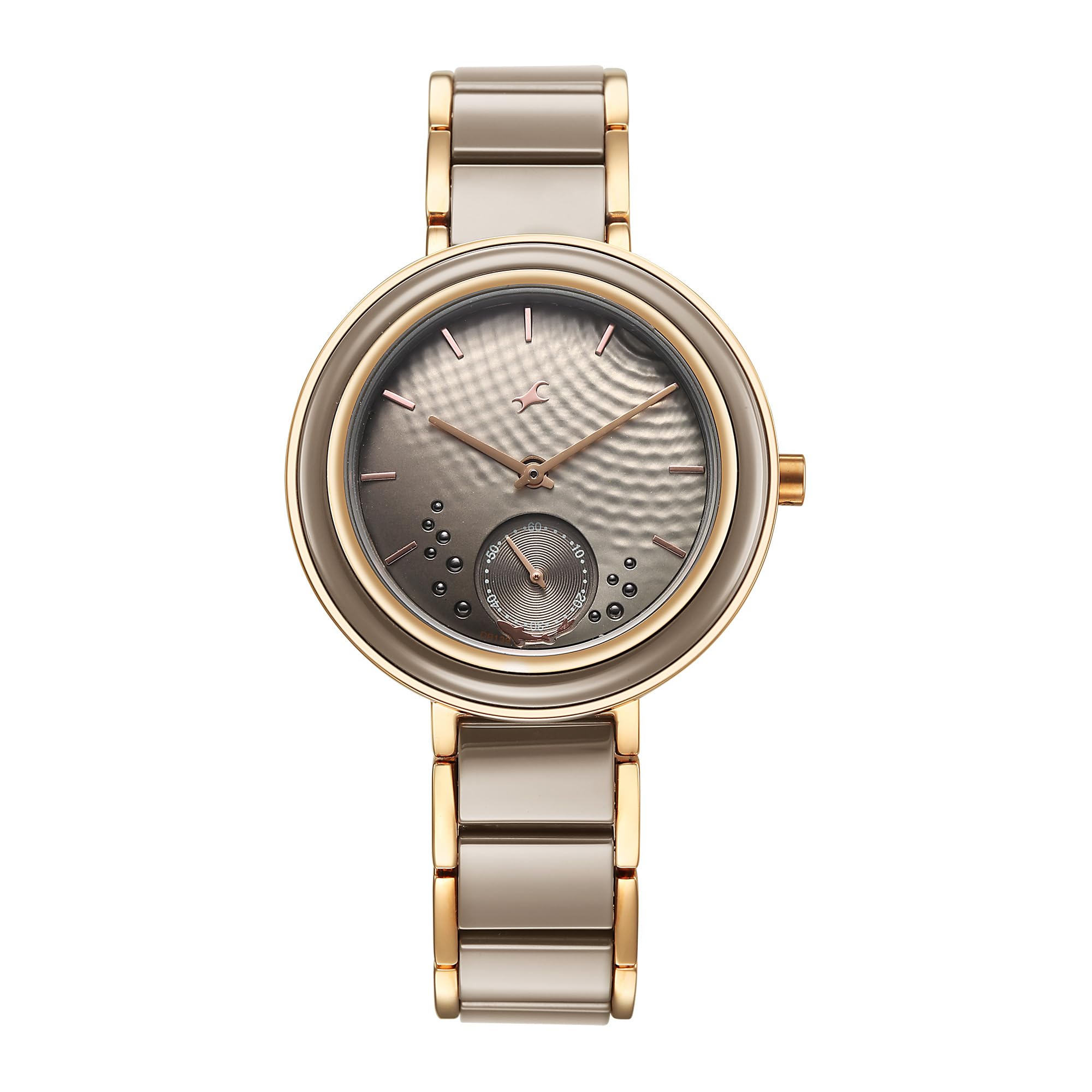 Oceanyx - Ceramic Quartz Grey Round Dial Women's Watch | Brass Solid Links Material | Multi Color Band - 6315KD02-image-44
