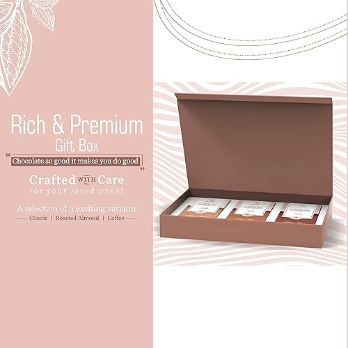 Miniatura 5 de Aadvik Chocolate con leche de camello  Caja de regalo  Paquete de 3  Clásico  Almendras tostadas  Café  210 gms