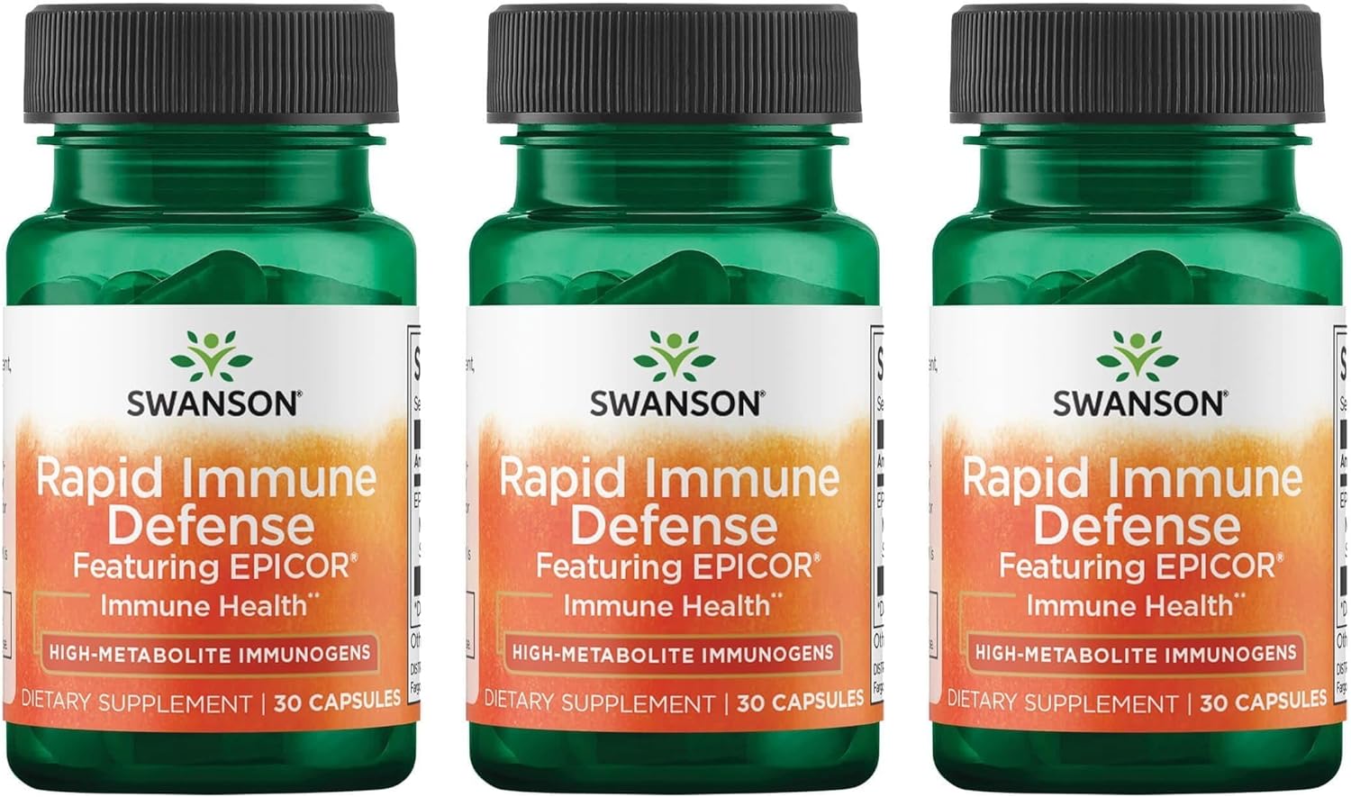 Swanson Rapid Immune Defense Featuring Epicor 500 mg 30 Caps (4 Pack)