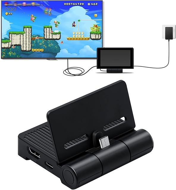 Switch TV Dock for NS Switch/Switch OLED,Mcbazel Portable Docking Station for Switch with Type-C and USB 3.0 Port,Foldable Switch Dock Station