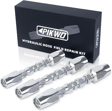 3Pcs Hydraulic Hose Field Repair Kit,1/4", 3/8", 1/2" Inner Diameter Reusable