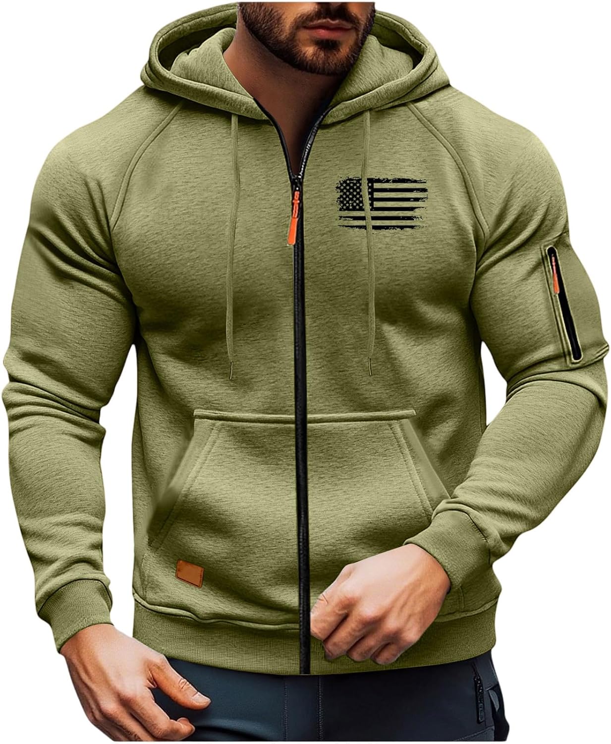 Hoodie For Men Full Zip Up Sweatshirts Long Sleeve Oversized Pullovers With Pockets Casual Fall Coat, M-3XL