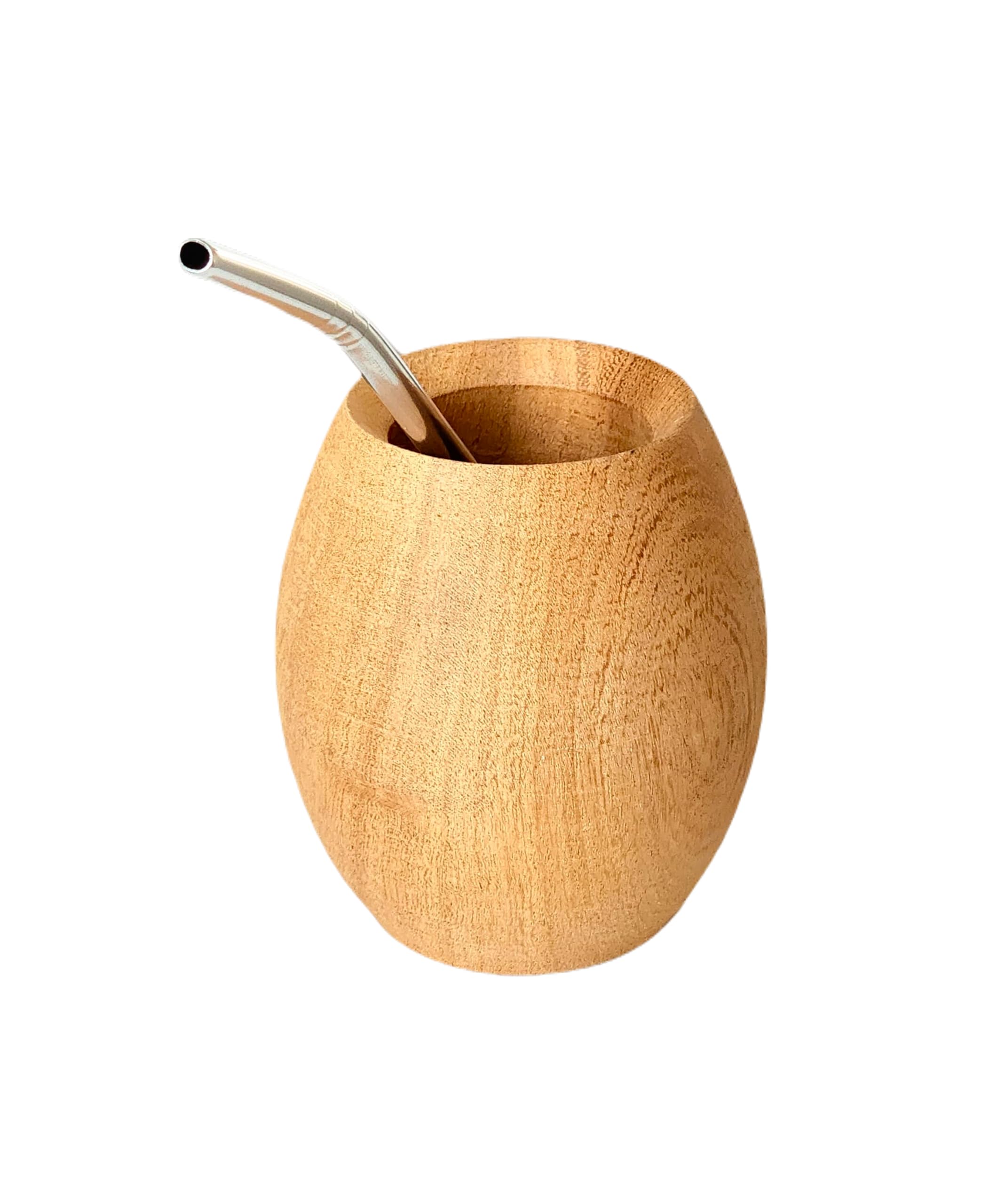 Vaso Mate Bombo Argentino Premium, Hecho de Madera de Algarrobo Natural, Tallado a Mano por Artesanos Argentinos, Calabaza de Yerba Mate Artesanal