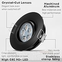 Vista 2 de Acegoo Luz giratoria de disco empotrable para RV, foco LED de 12 V, luz interior de RV, ángulo de haz de 36, ajuste vertical de 70, downlights