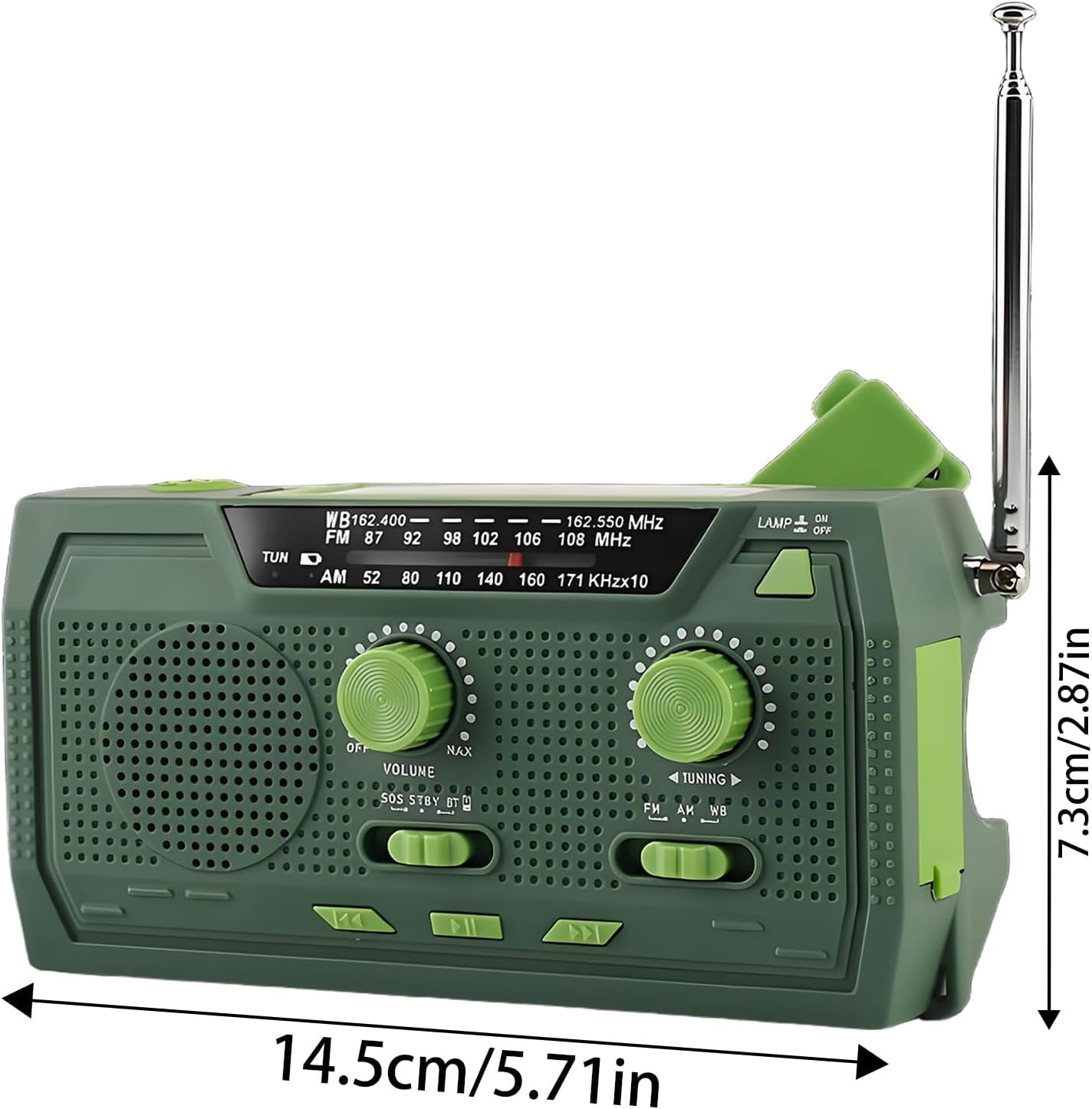 手回しラジオ,キャンプ用手回しラジオ アラートスピーカー 懐中電灯付きアウトドア装備 - アウトドア 停電 災害 用 スピーカー 兼