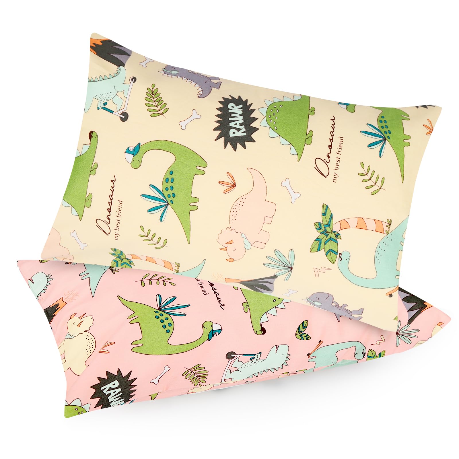 Gina Era Ergonomic Toddler Pillowcase,(2 Pack) 100% Cotton Pillowscase, Size:14 * 19 inch,Fits Kids Pillows sizesd 13 x 18 or 12x 16 - Machine Washable (style18)