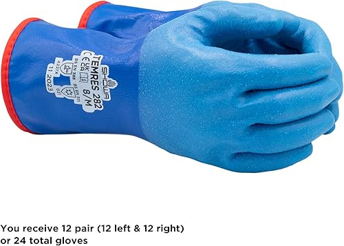 Miniatura 4 de SHOWA 282 - Guantes de trabajo impermeables y aislados, grandes (paquete de 12 pares)