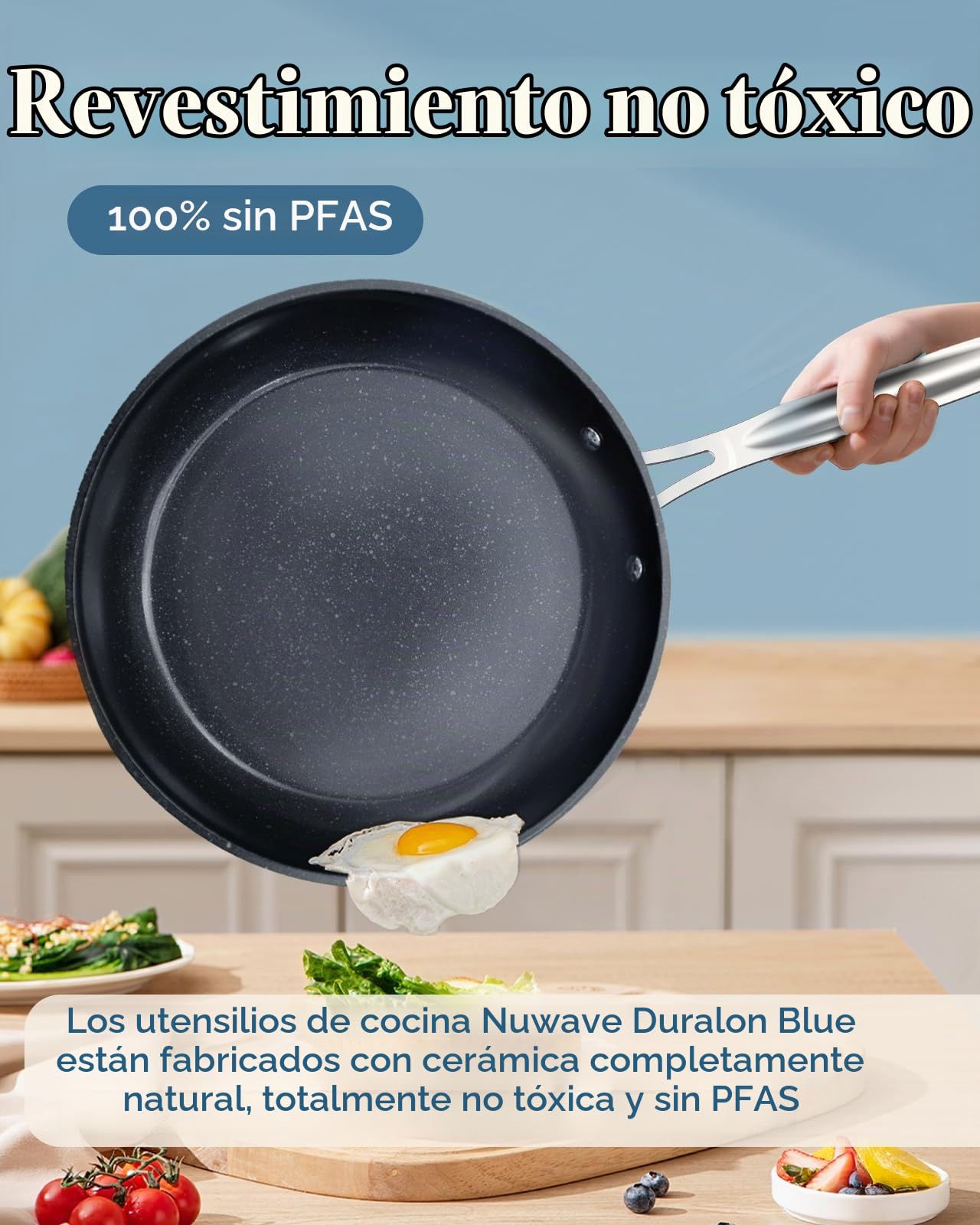 Nuwave Olla 4,7L en Cerámica Antiadherente Duralon en Azul, sin PFAS