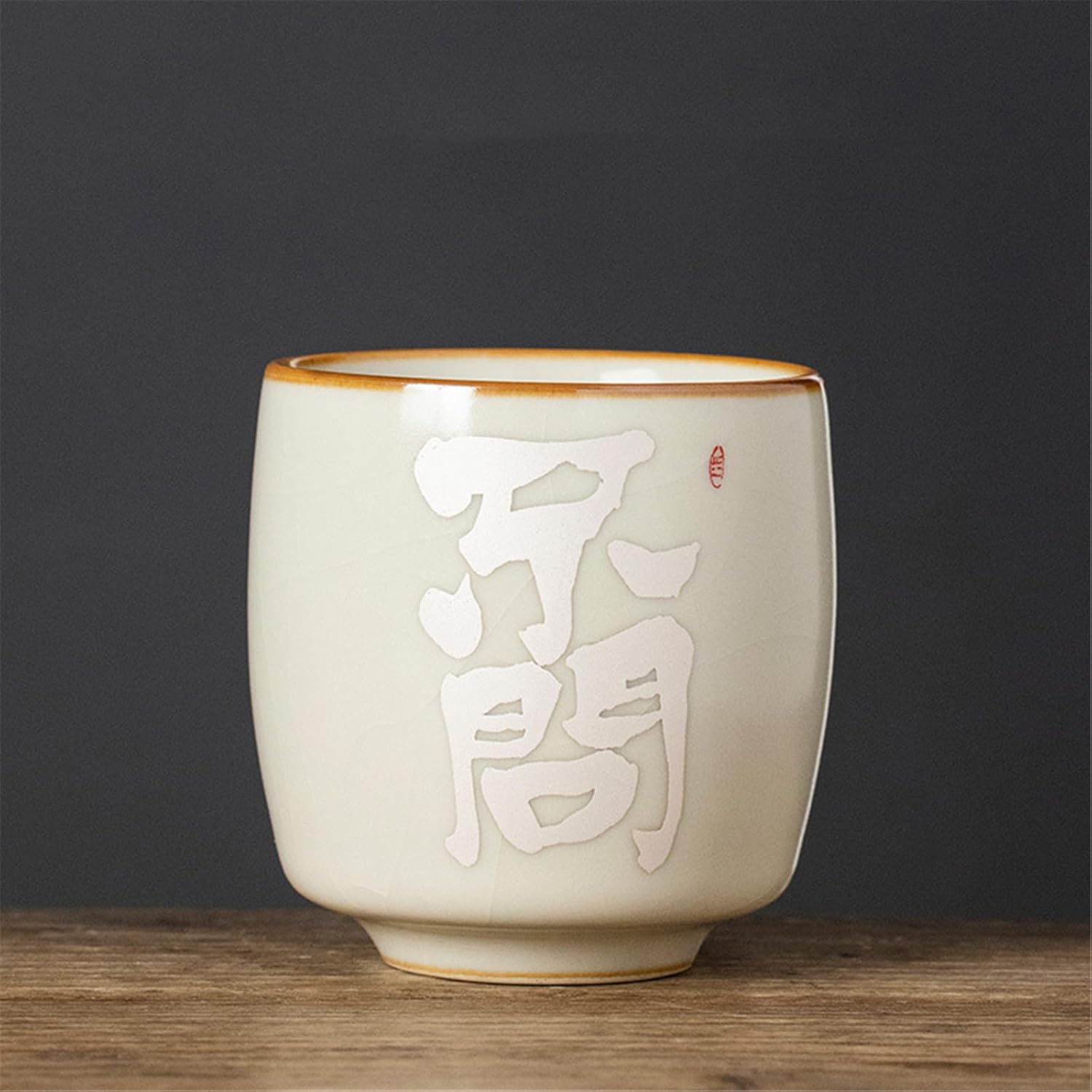 Ru Kiln Silver-Inlaid Teacup - Chinese Gongfu Tea Bowl-style5