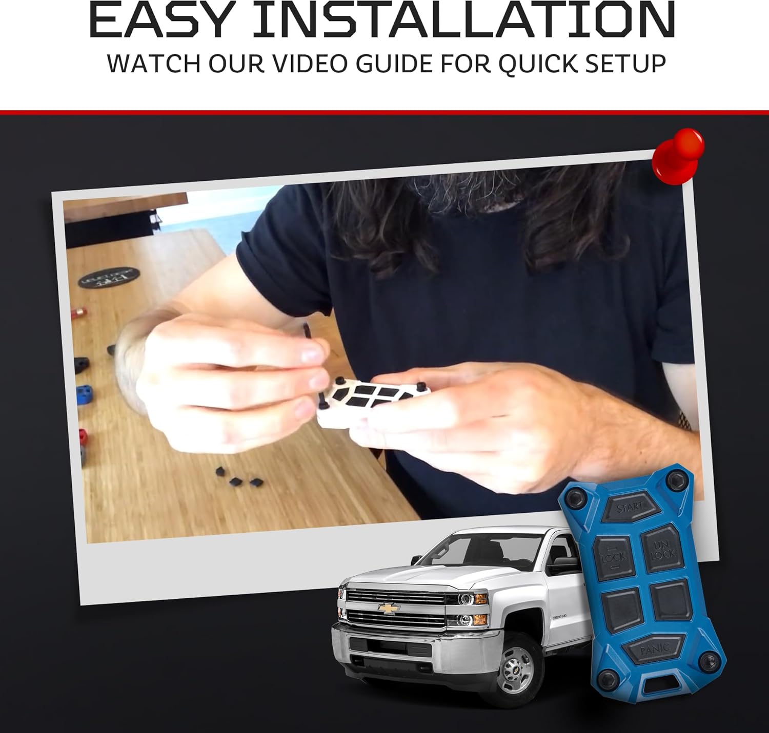 AJT DESIGN Replacement Key Fob Case Compatible with 2014-2018 Chevrolet Silverado, GMC Sierra | 2013+ Chevy Colorado, GMC Canyon | 2012+ Suburban, Tahoe, Yukon | GMC / Chevy Key Fob Shell - Blue