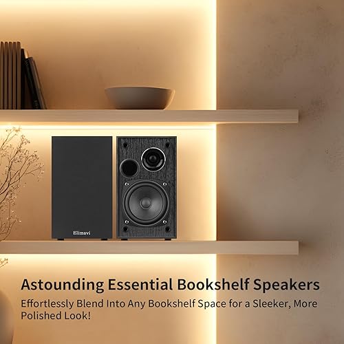 Miniatura 4 de Altavoces alimentados para estantería de 35 W RMS, altavoces de tocadiscos con woofer de 4 pulgadas y tweeters de 1 pulgada con montaje en pared