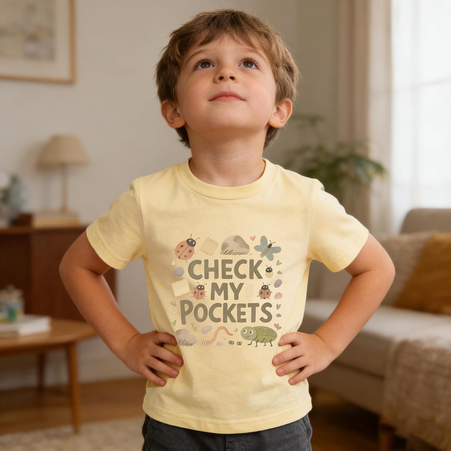 Kids Short Sleeve Shirts Toddler Crewneck T-Shirts Boys Girls Lemon Insects Silly Goose Cotton Gift Tops Tees 2-7 Years