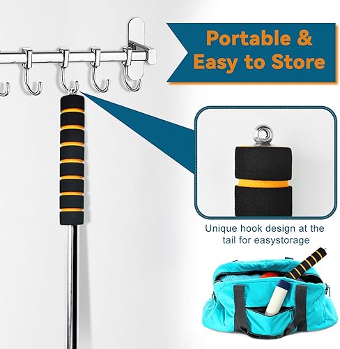 Miniatura 6 de AccEncyc Puente retráctil para taco de billar, puente de billar, puente de billar retráctil, con 3 piezas de cabeza de puente extraíble, accesorios